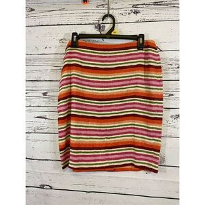 Talbots Linen Striped Pencil Skirt Size 10 Petite NWT